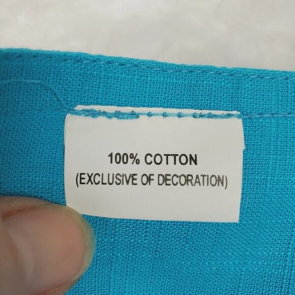 Seashell Embellished Table Runner Teal 14" x 70" - Picture 3 of 10